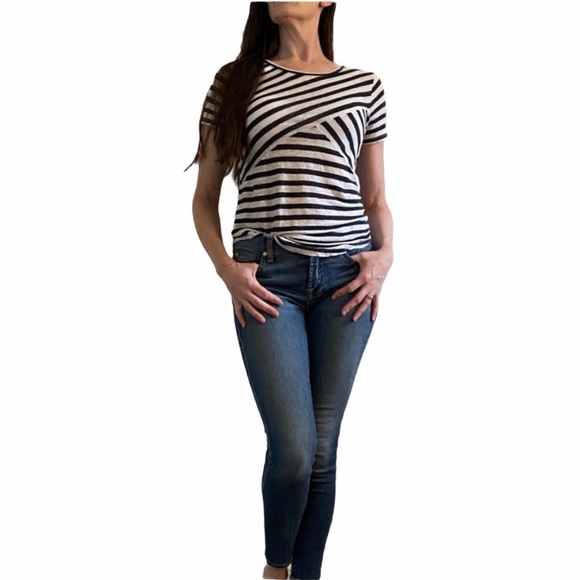 J Crew Blue and white tee shirt top size small - Picture 3 of 14